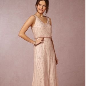 Beautiful BHLDN beaded blush pink gown